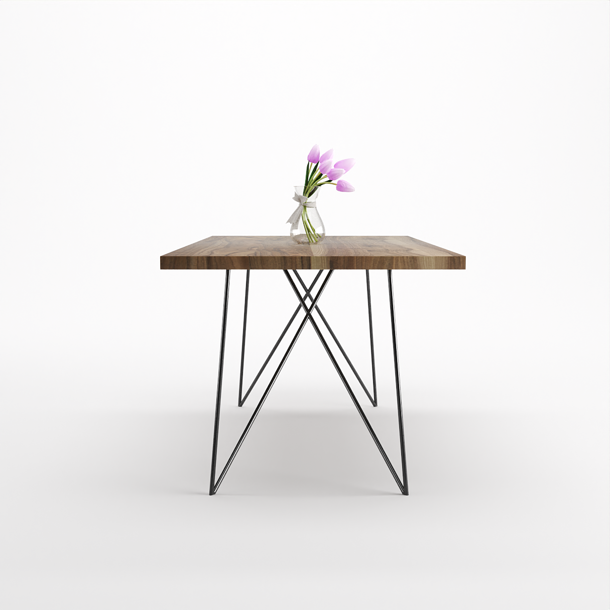 Bauhaus Walnut Dining Table on Metal Legs | AEMILIA-Hardman Design
