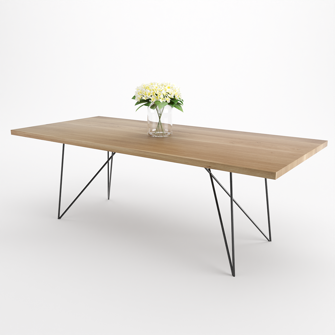 Bauhaus Walnut Dining Table on Metal Legs | AEMILIA-Hardman Design