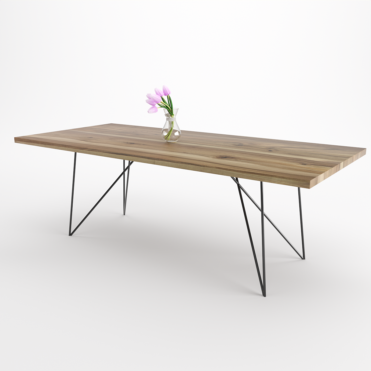 Bauhaus Walnut Dining Table on Metal Legs | AEMILIA-Hardman Design