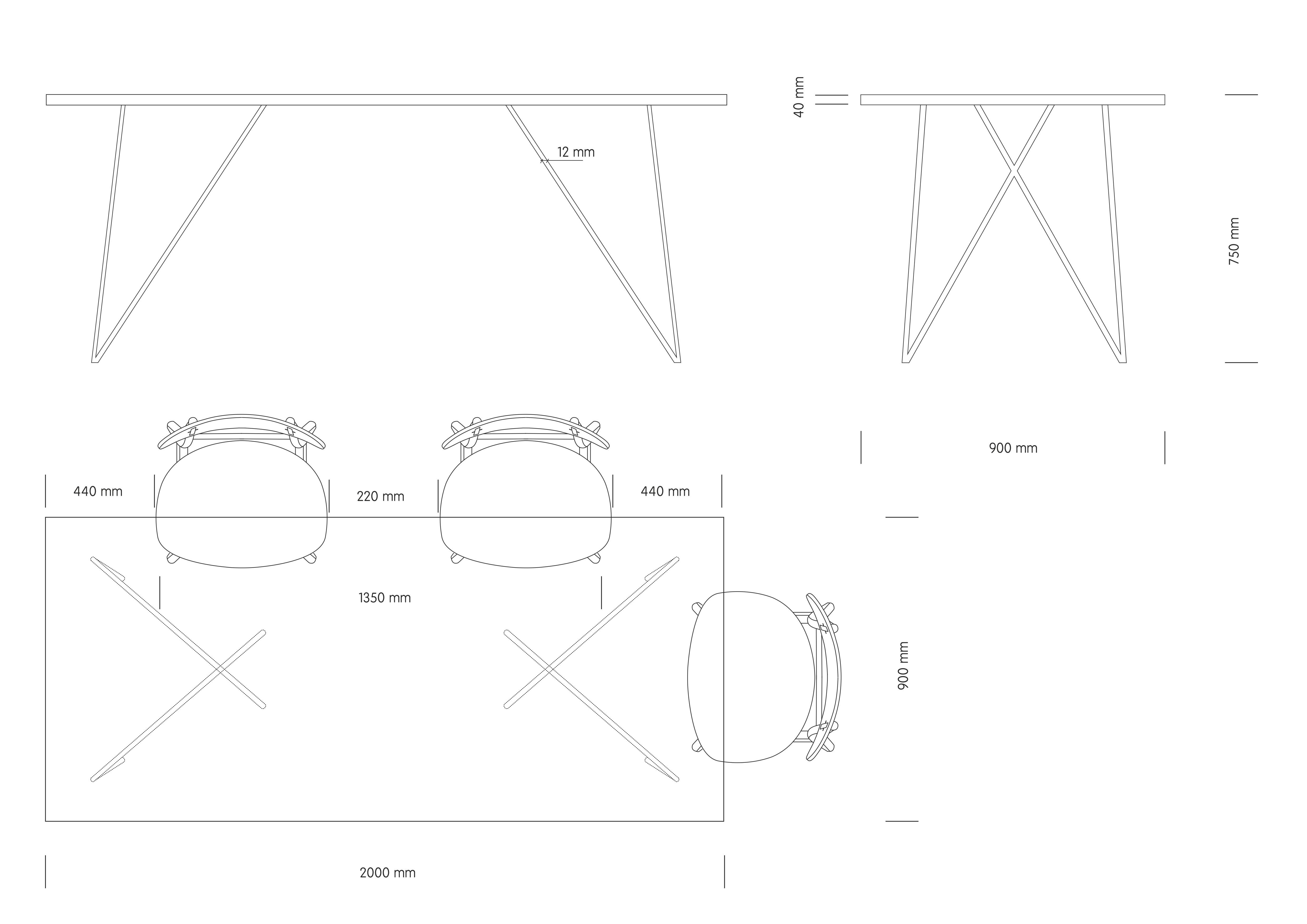 Bauhaus Walnut Dining Table on Metal Legs | AEMILIA-Hardman Design