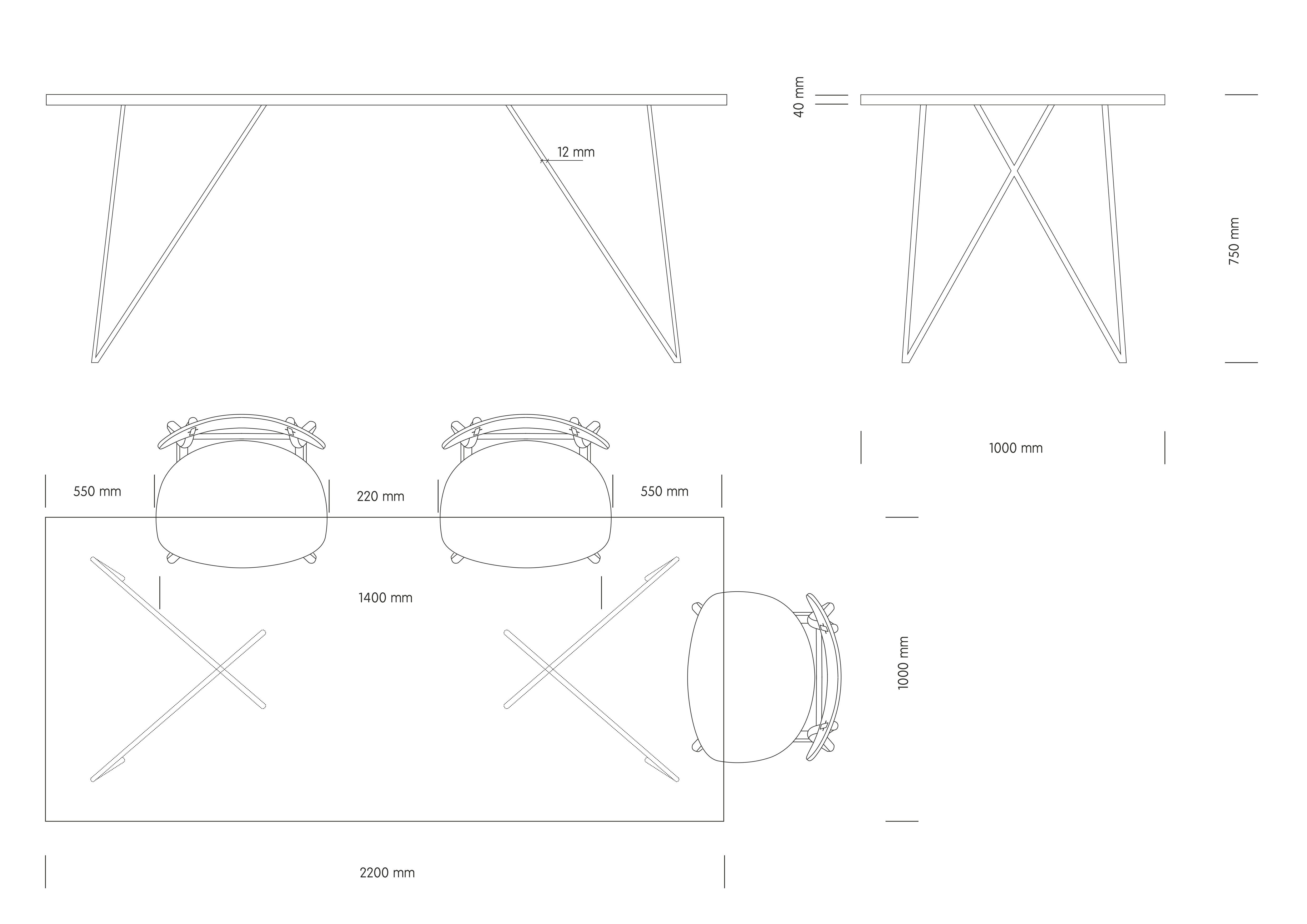Bauhaus Walnut Dining Table on Metal Legs | AEMILIA-Hardman Design