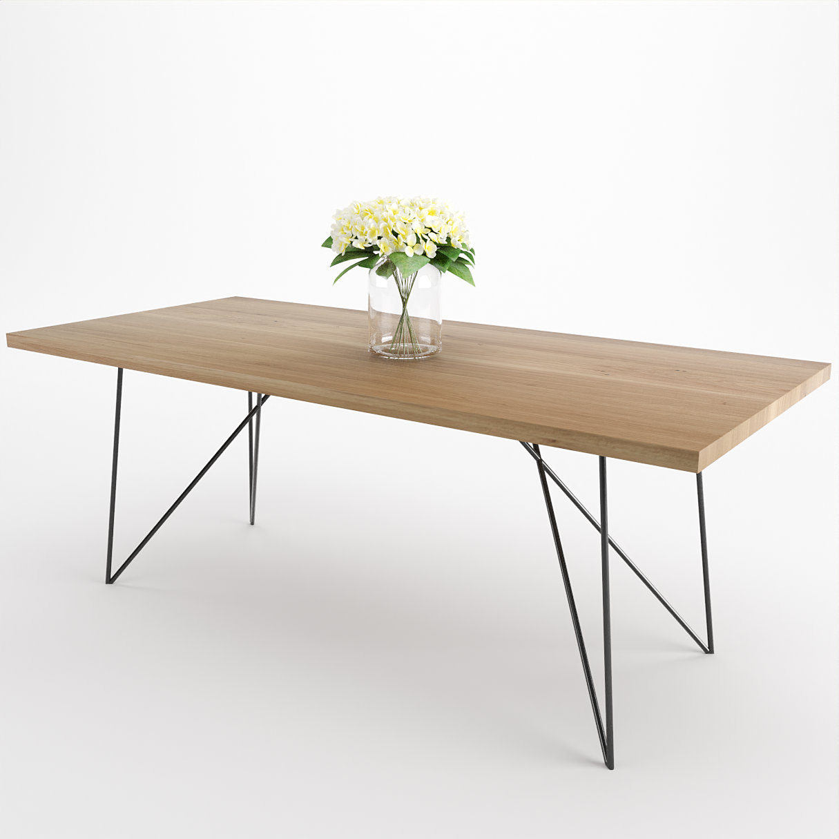 Bauhaus Walnut Dining Table on Metal Legs | AEMILIA-Hardman Design