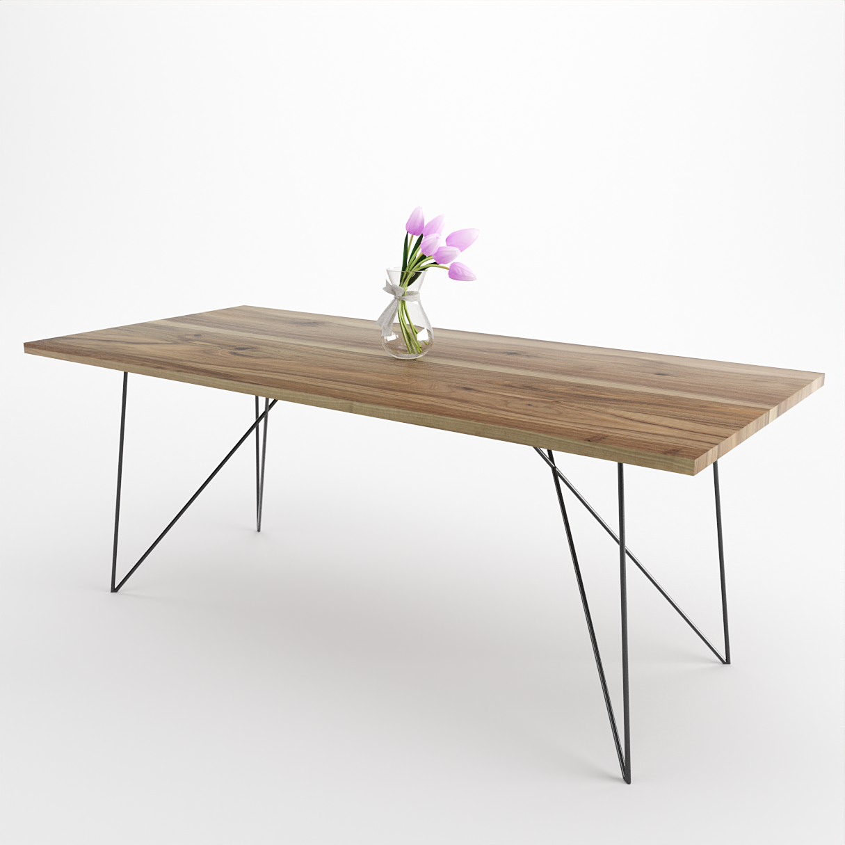 Bauhaus Walnut Dining Table on Metal Legs | AEMILIA-Hardman Design
