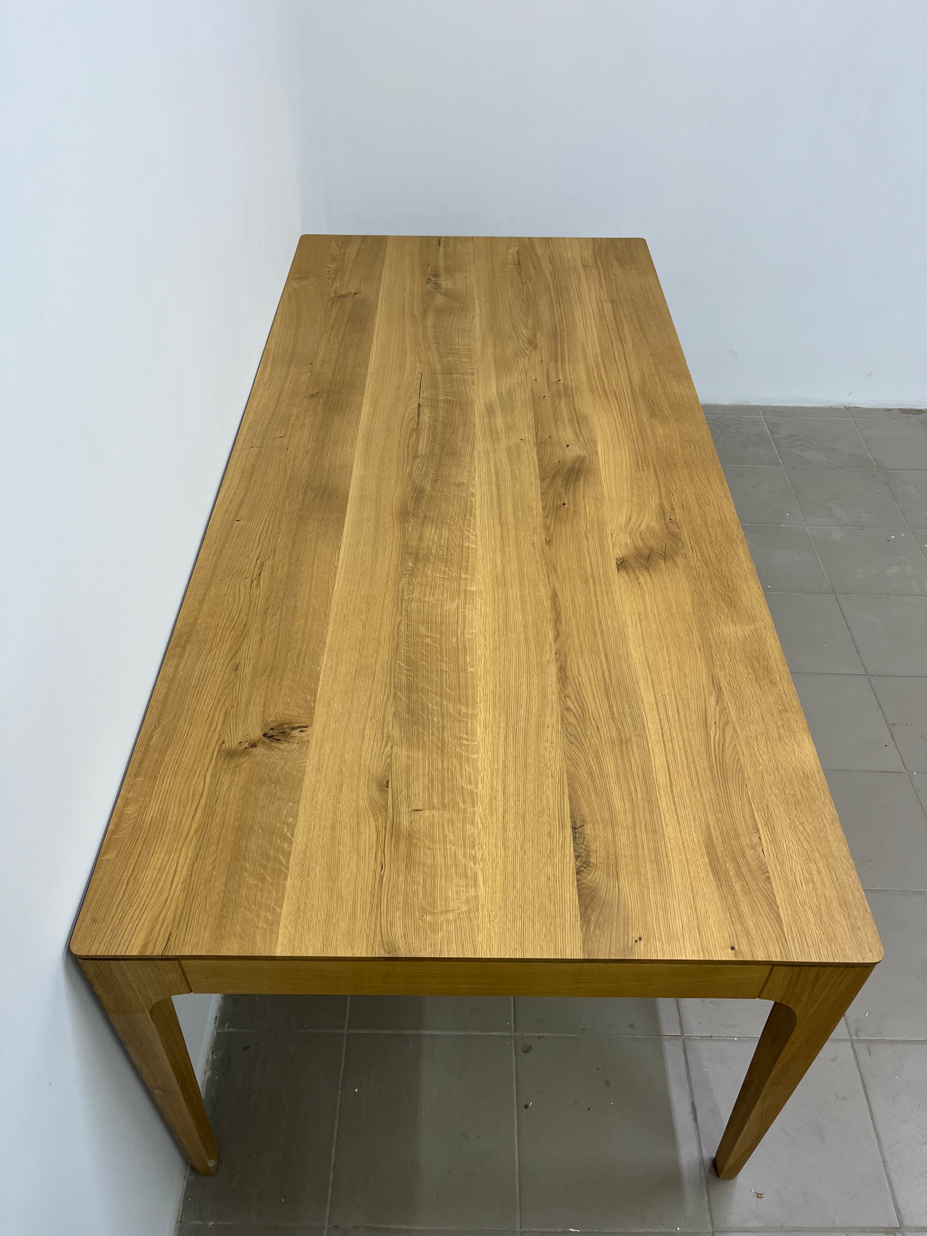 CAROLINA | Table en chêne | 200 x 90 x 2 cm | Stock B45