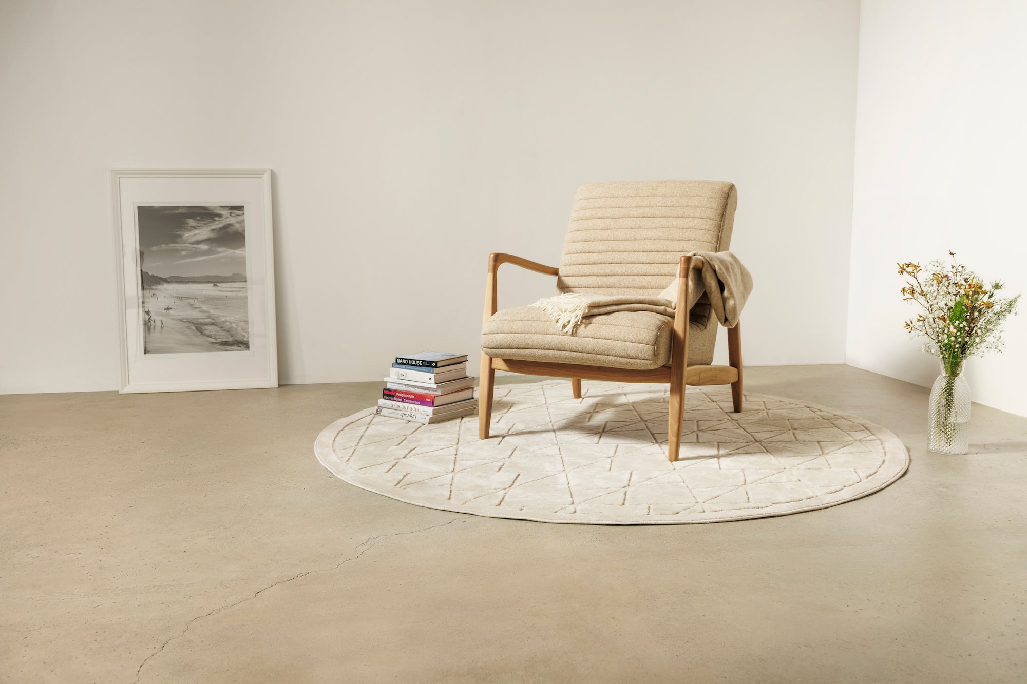 LAICA | Moderner Sessel und Ottoman aus Spanischem Leder oder Wolle