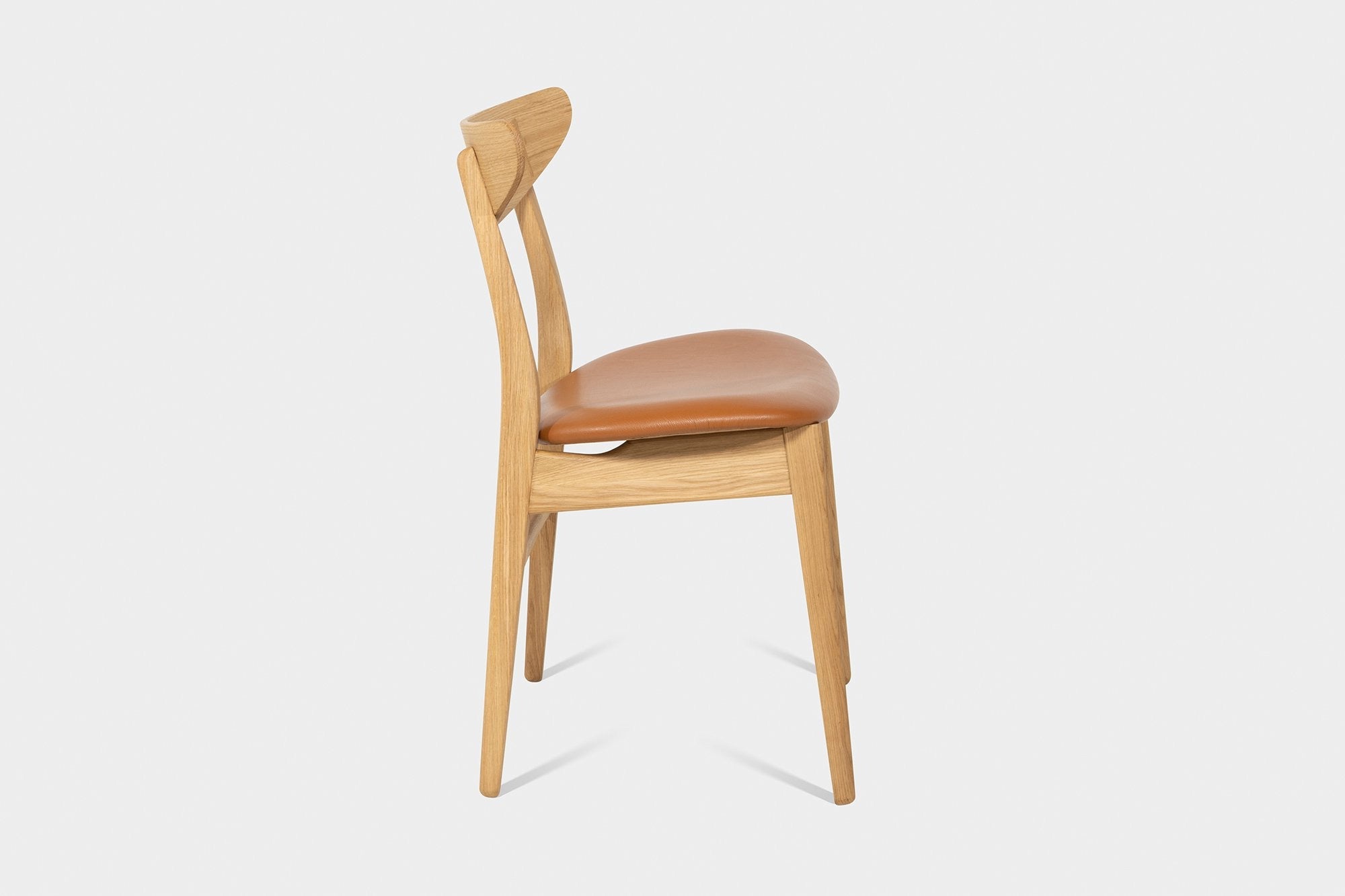 Oak or Walnut Dining Chair Upholstered in Wool or Leather | CAROLIAH-Hardman Design