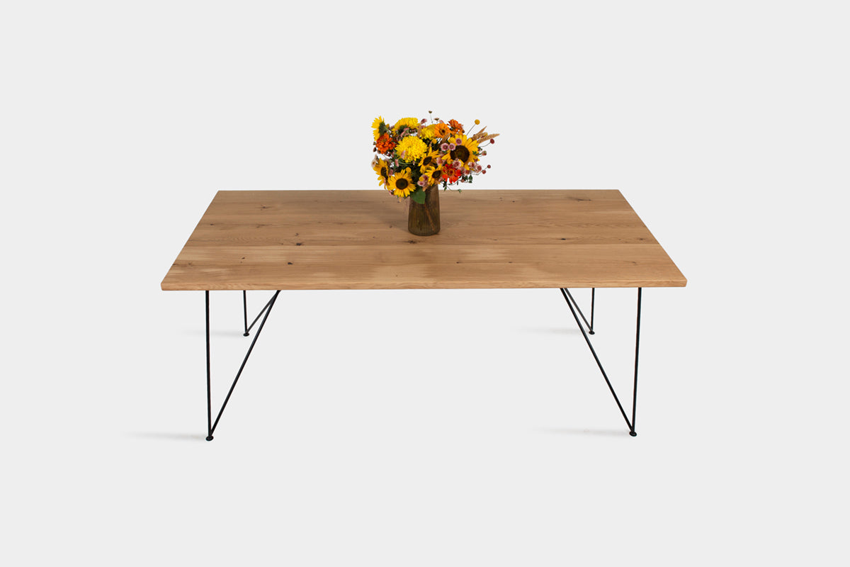 Bauhaus Walnut Dining Table on Metal Legs | AEMILIA-Hardman Design