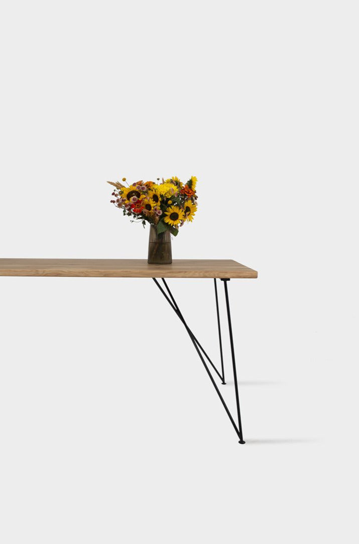 Bauhaus Walnut Dining Table on Metal Legs | AEMILIA-Hardman Design