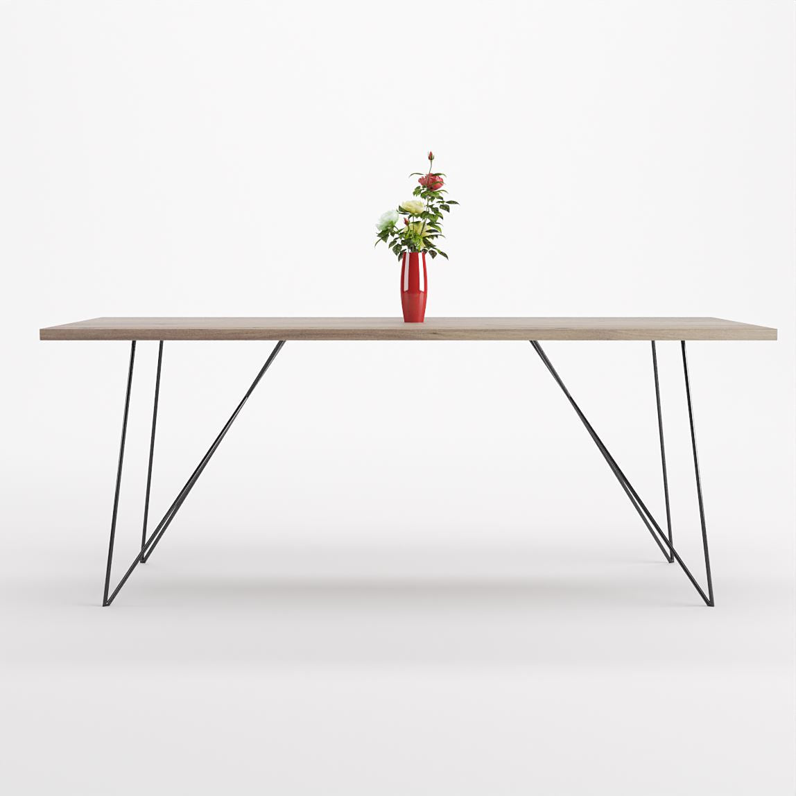 Bauhaus Walnut Dining Table on Metal Legs | AEMILIA-Hardman Design