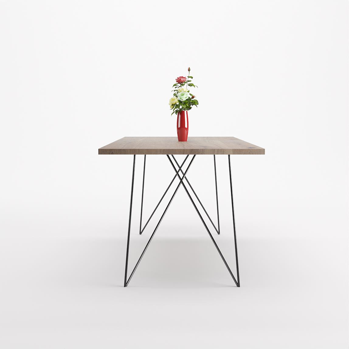 Bauhaus Walnut Dining Table on Metal Legs | AEMILIA-Hardman Design