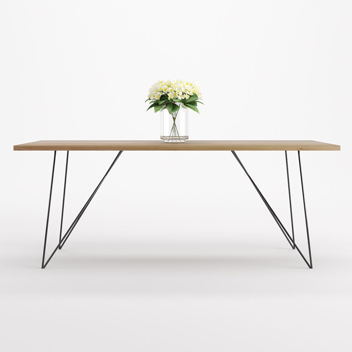 Bauhaus Walnut Dining Table on Metal Legs | AEMILIA-Hardman Design