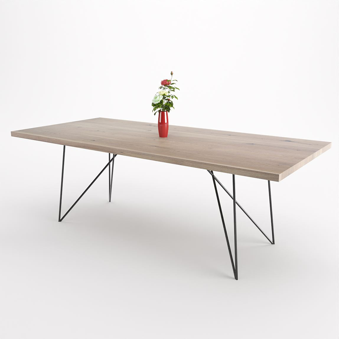 Bauhaus Walnut Dining Table on Metal Legs | AEMILIA-Hardman Design