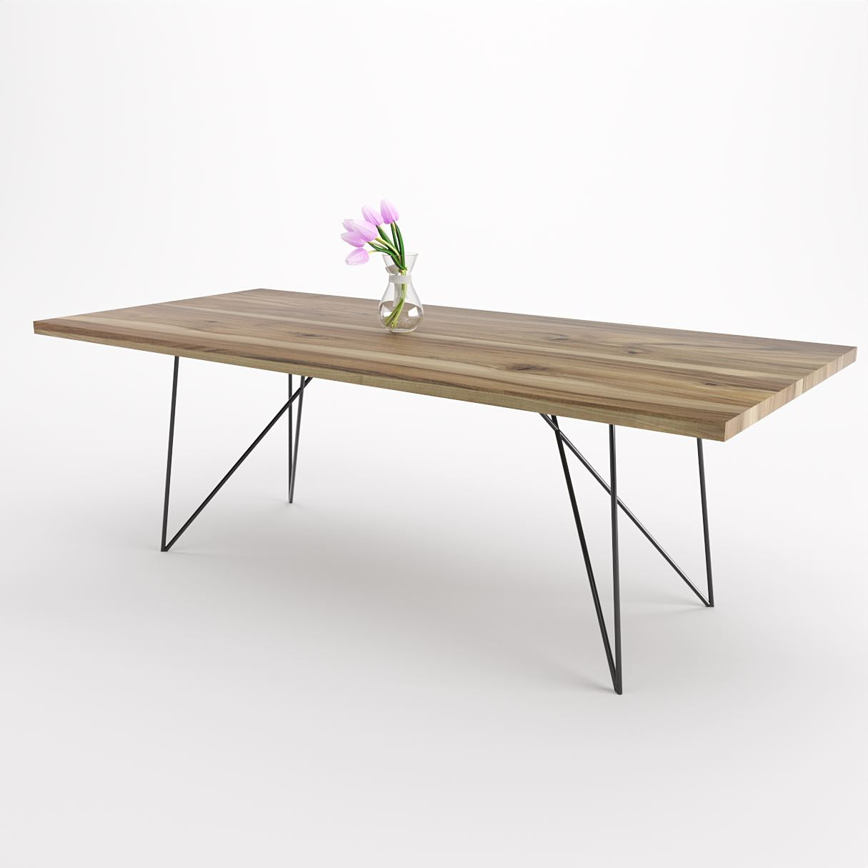 Bauhaus Walnut Dining Table on Metal Legs | AEMILIA-Hardman Design