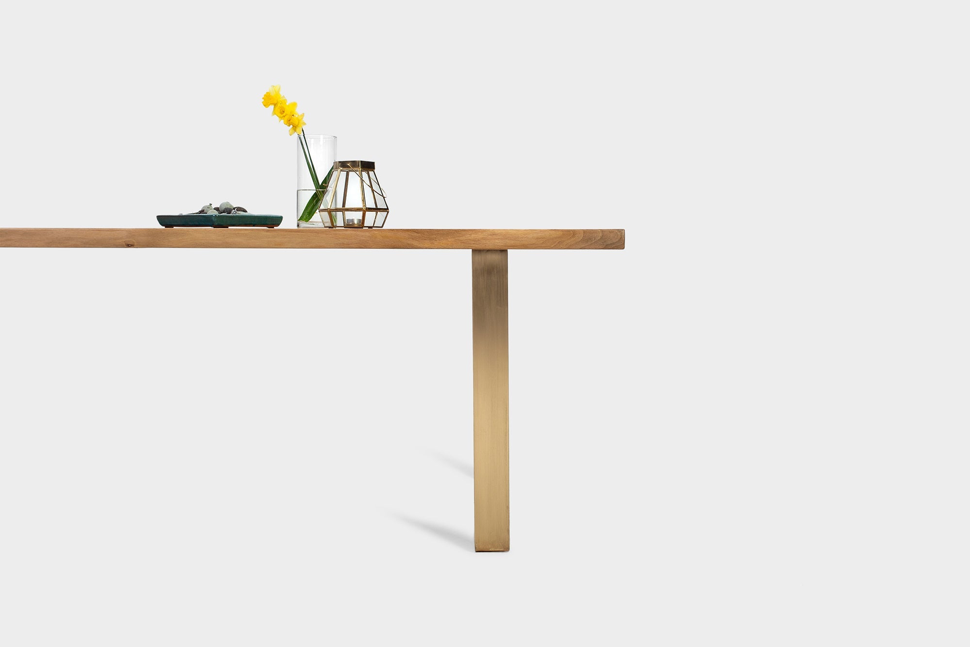 Walnut Dining Table on Brass U-Legs | MILANO-Hardman Design