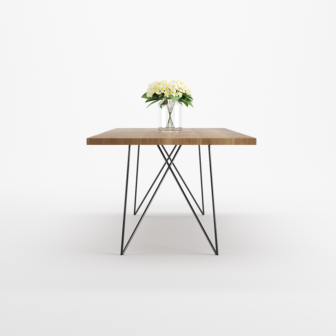 Bauhaus Walnut Dining Table on Metal Legs | AEMILIA-Hardman Design