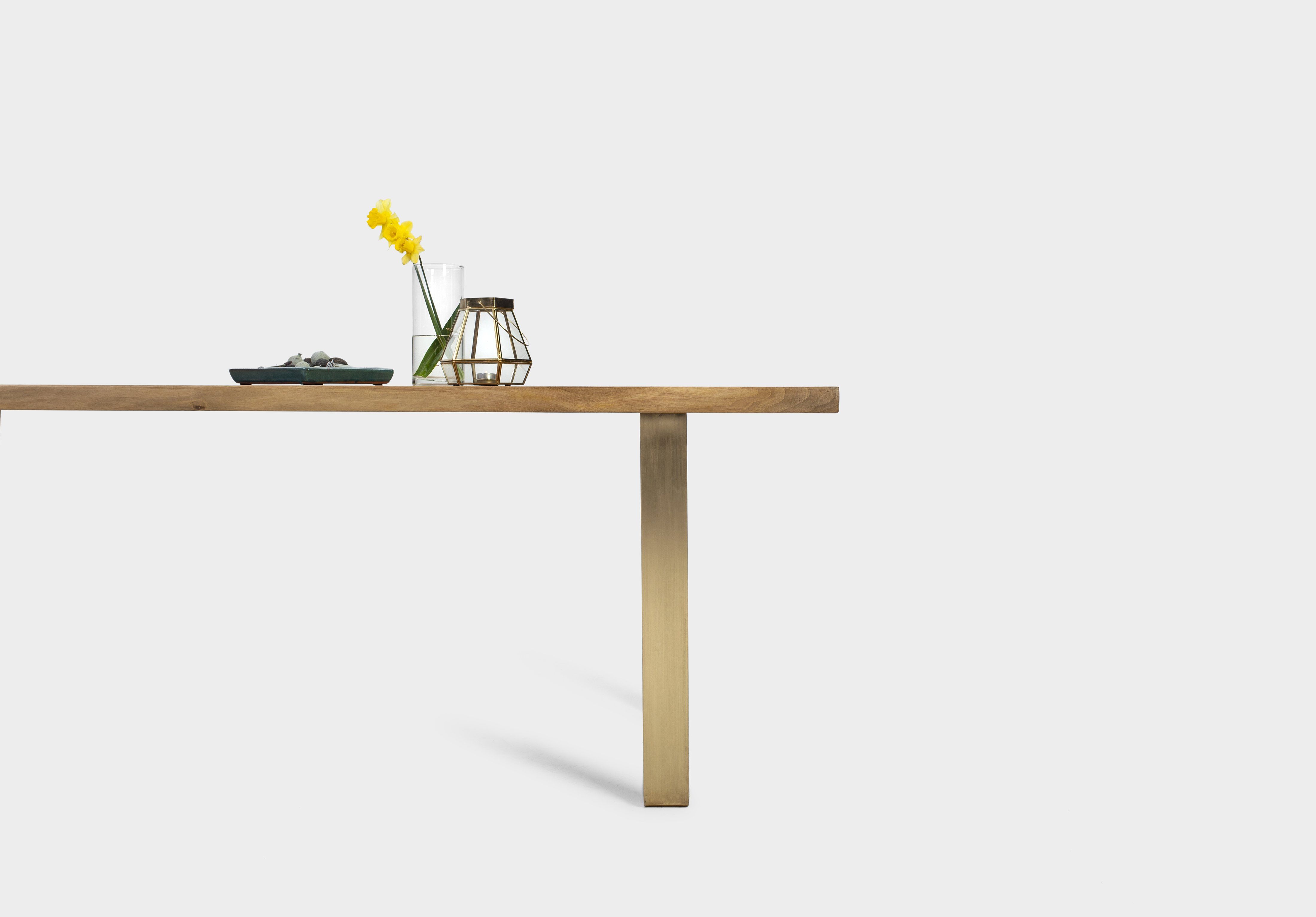 Walnut Dining Table on Brass U-Legs | MILANO-Hardman Design